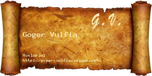 Goger Vulfia névjegykártya